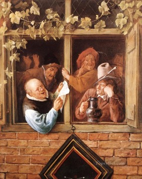 ヤン・ステーン Painting - 窓辺の修辞学者 オランダの風俗画家 ヤン・ステーン